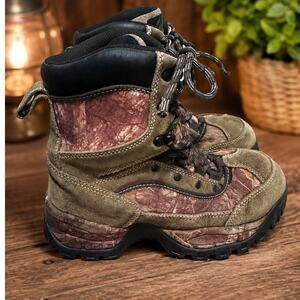 ITasca Youth Size 3 Waterproof Camo Hiking Hunting Boots 3M Thinsulate EUC
